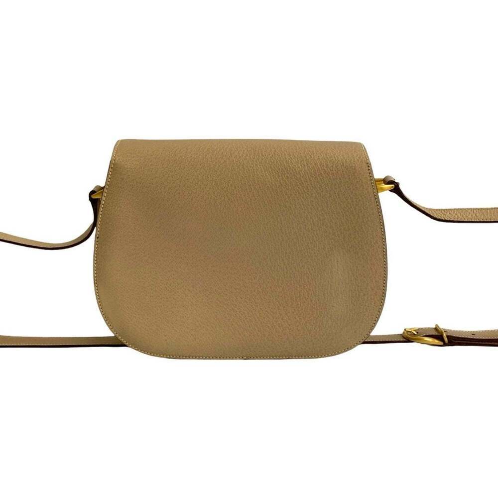 GUCCI Authentic Cream Leather Bamboo Pochette Shoulder Bag - Picture 3 of 10